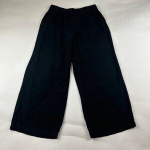 Old Navy Black Linen Blend Pull On Wide Leg Lounge Pant S